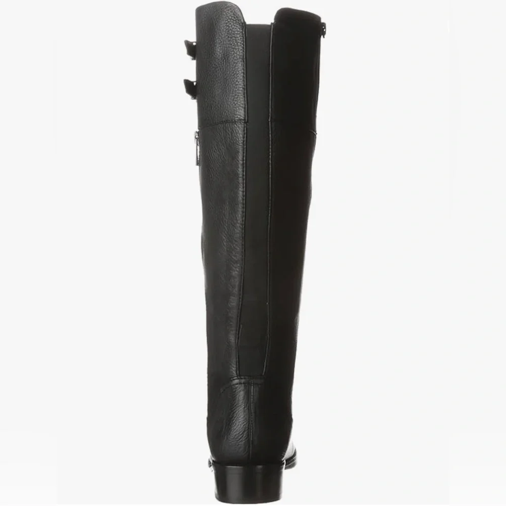 Arturo Chiang Knee-Length Black Leather Boots - Picture 4 of 12